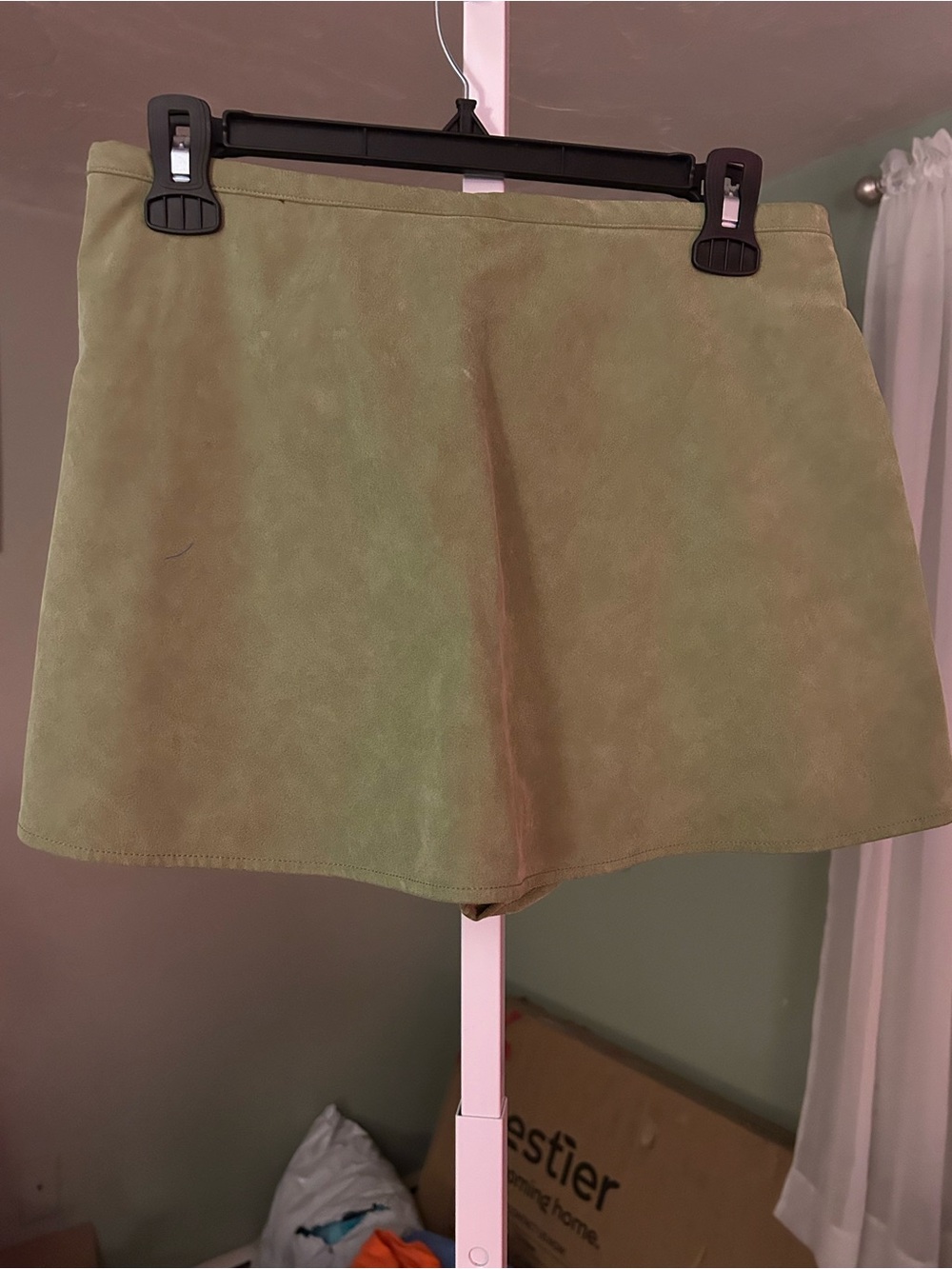 Free People Movement Olive Green Suede-like  Mini Skort